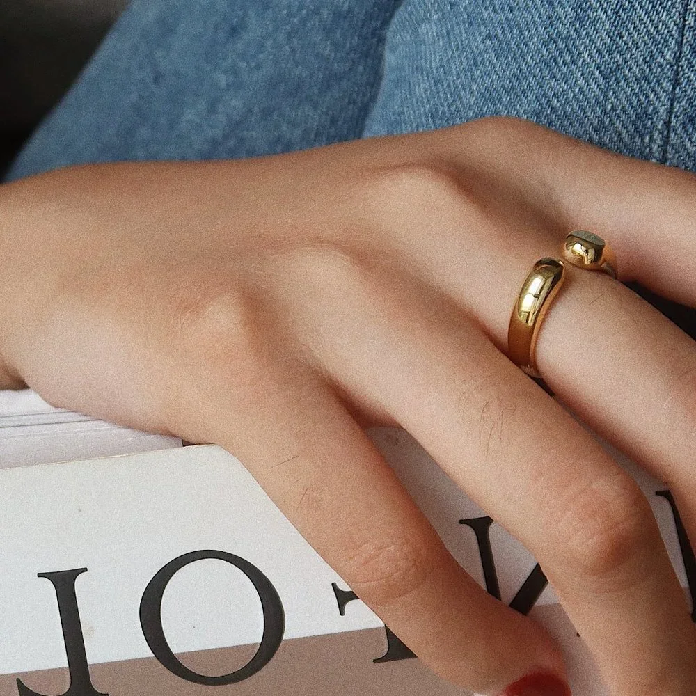 NEW 18K Gold Plated Open Irregular Ring - Picture 2 of 10